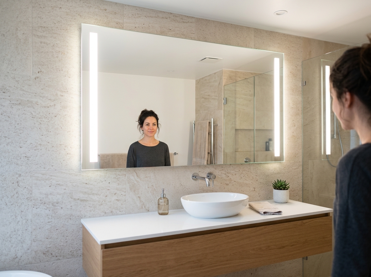 Peegli töövalgustus vannitoas