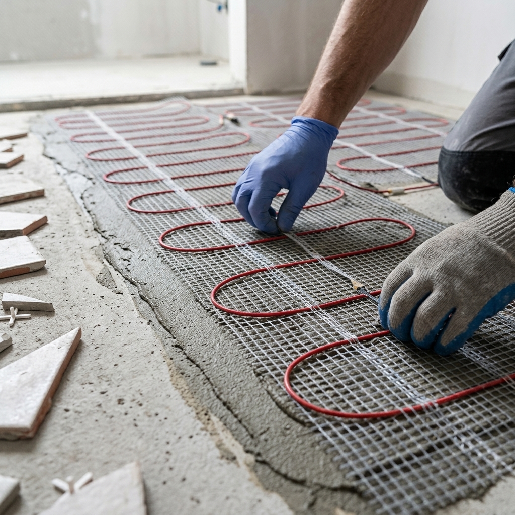 Elektriline küttematt paigaldusel