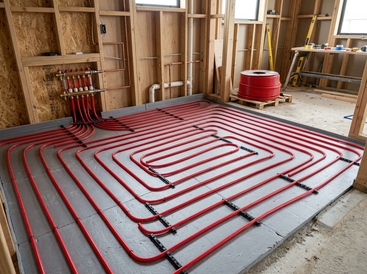 Vesipõrandakütte torude paigaldus