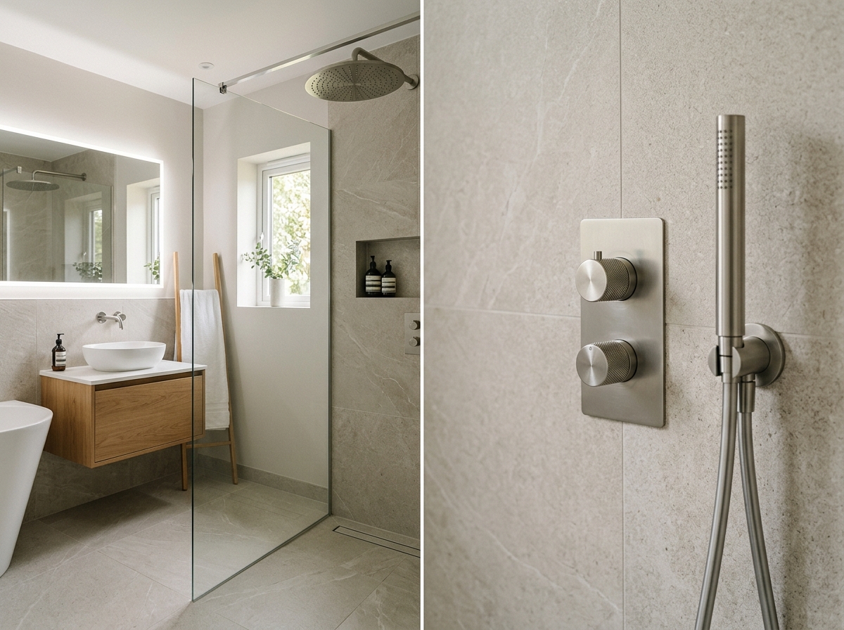 kaasaegne dušikomplekt vannitoas