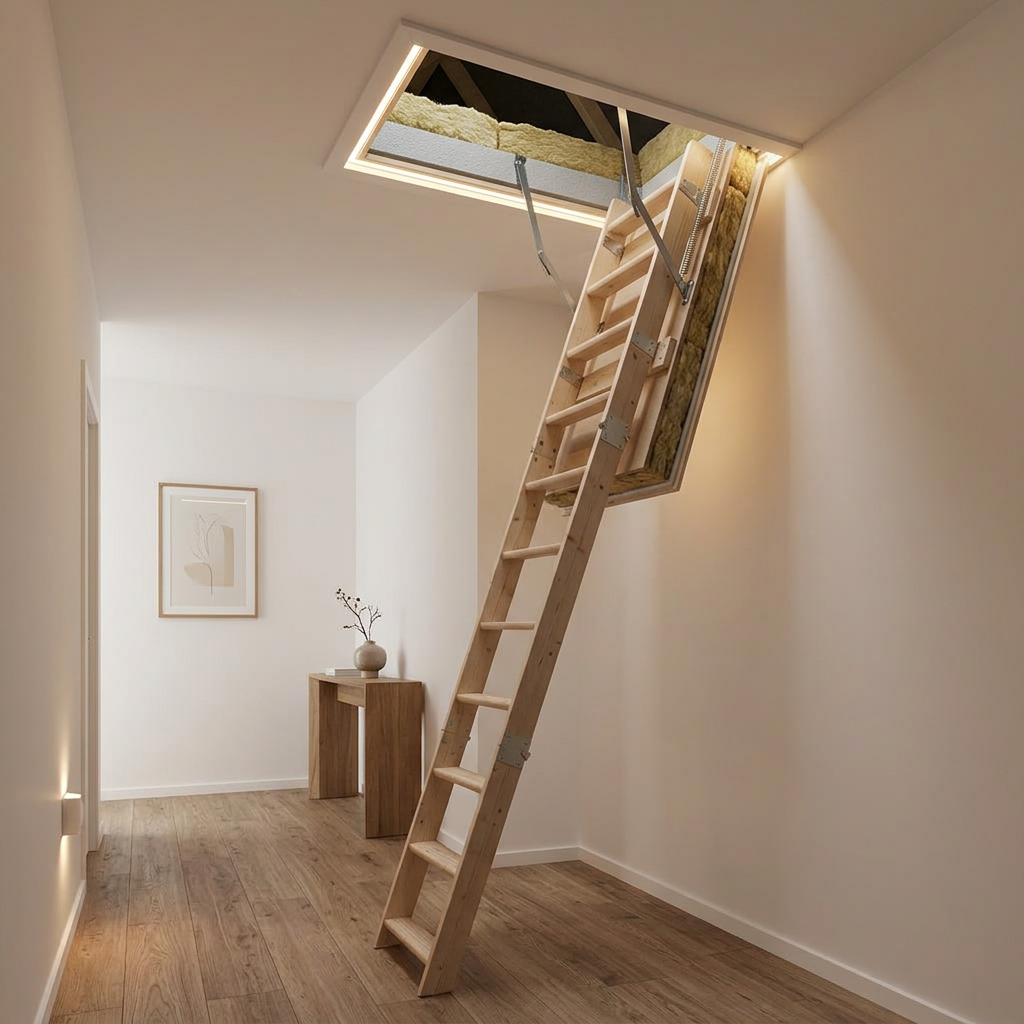 утепленный чердачный люк в интерьере