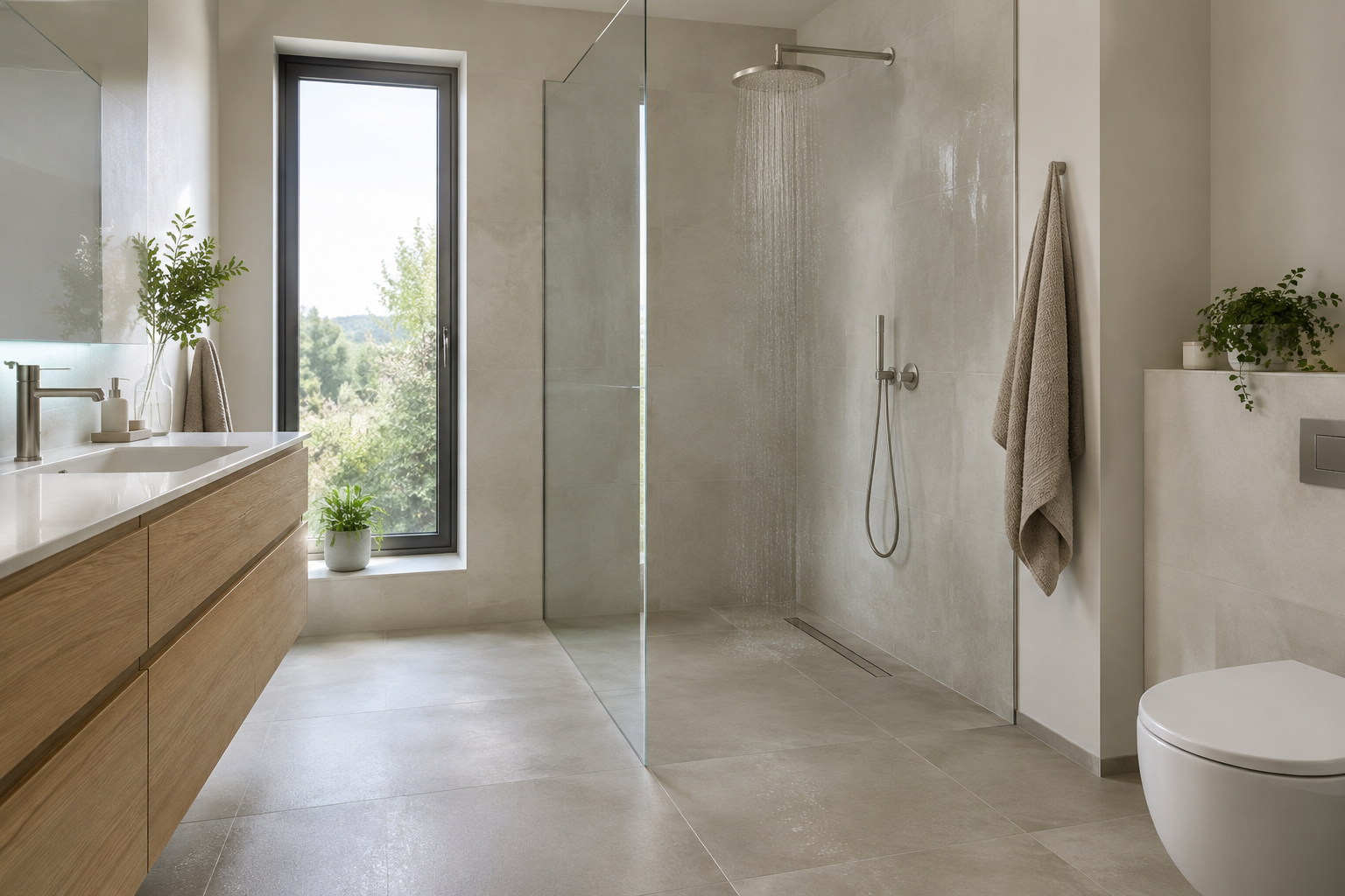 Ceramic bathroom floor