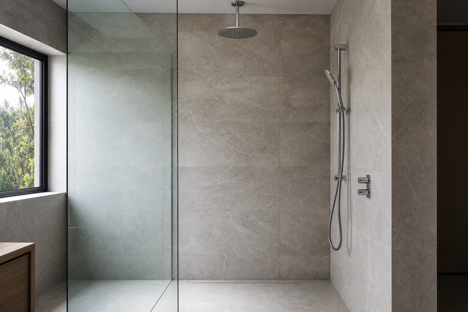 Modern walk-in shower system