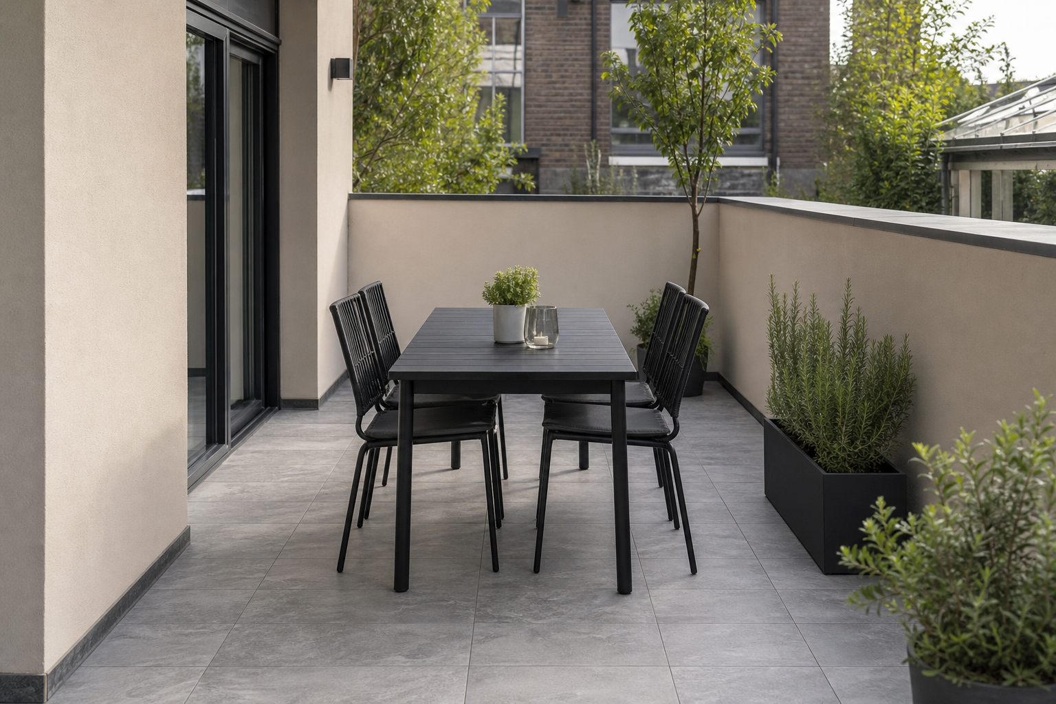 Narrow terrace table