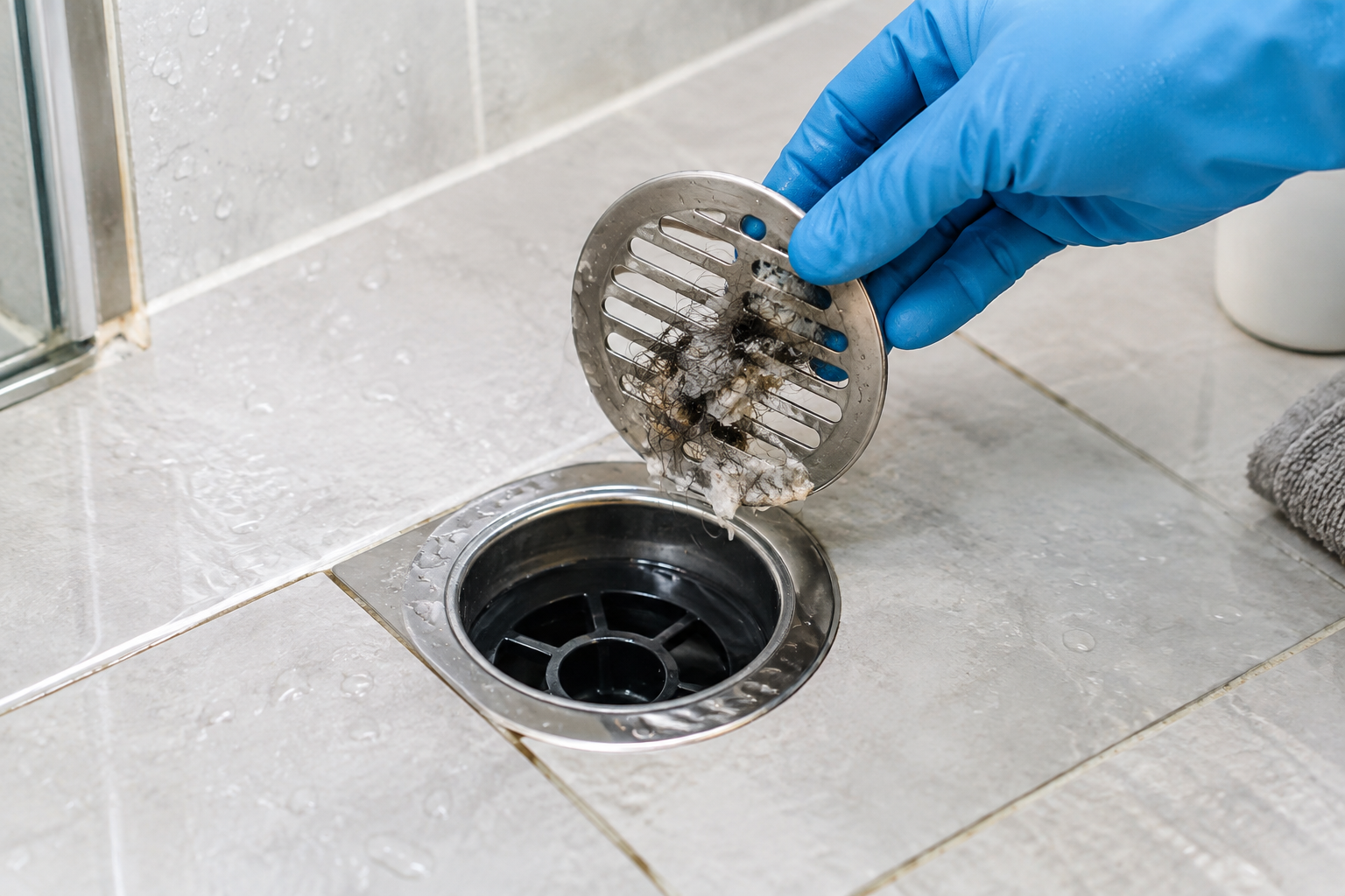 Regular shower drain cleaning
